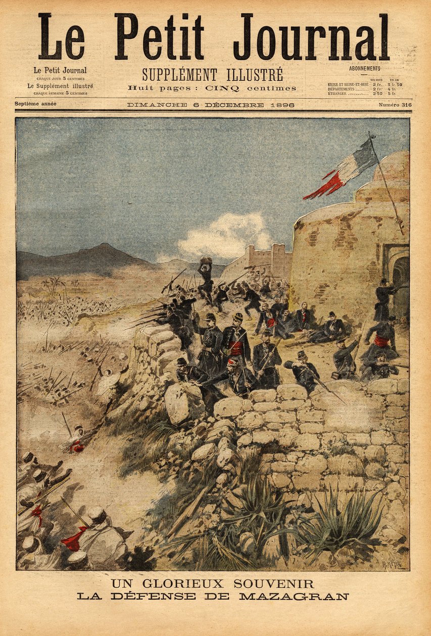 Remembrance of the defense of Mazagran, battle from 3 to 6 February 1840, against the army of more than 10,000 men waged by Abd el Kader, Captain Lelievre