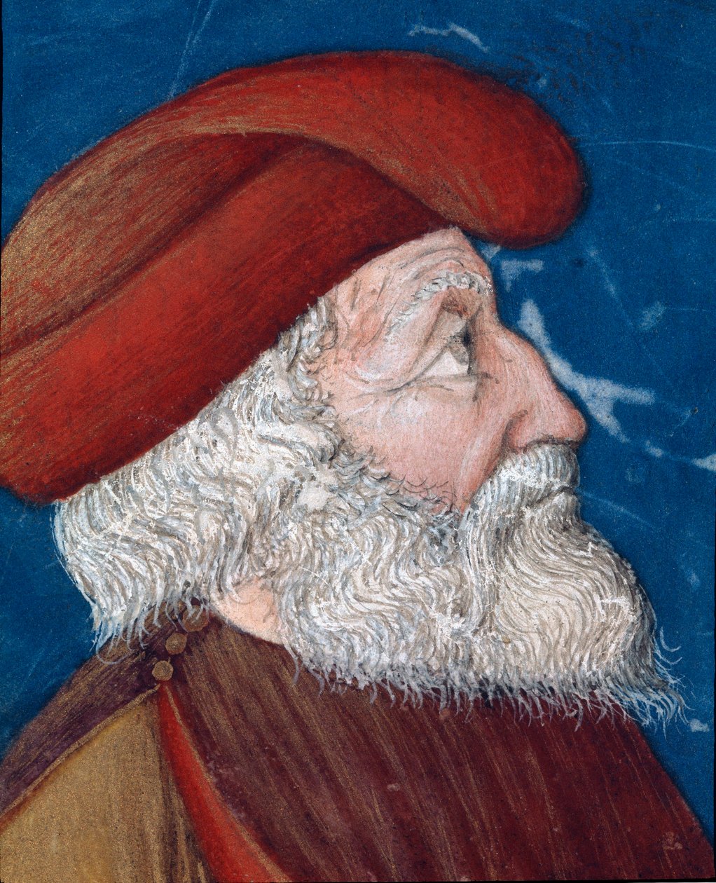 Representation of Aristide the Just (550-467 BC) Athenian statesman Miniature taken from “” Paralleles of illustrious men””” from Plutarch (46-125 AD) (MS. XV. 1) 15th century. Cesena, Biblioteca Malatestiana 作者 未知艺术家