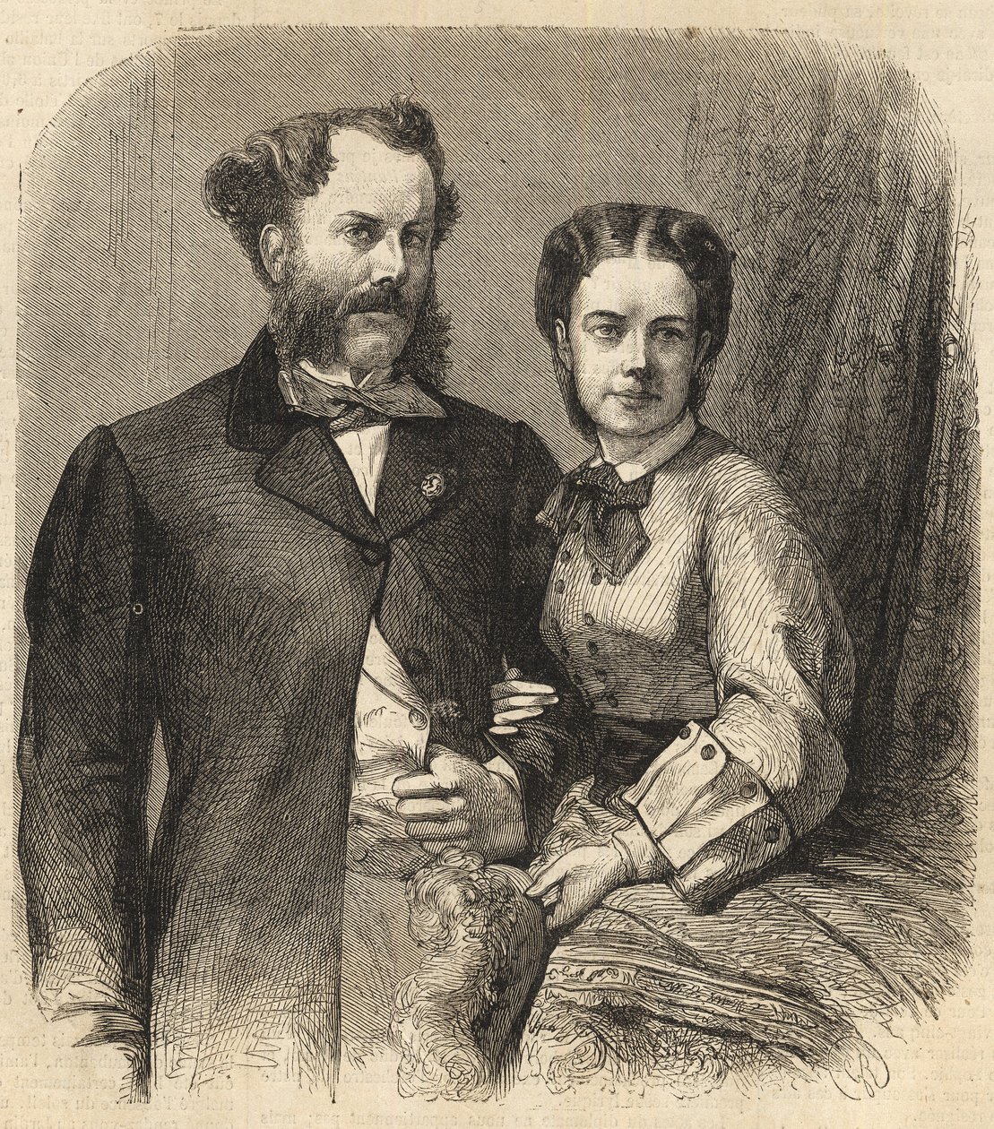 理查德-克莱门斯-冯-梅特涅（1829-1895）和宝琳-梅特涅（宝琳-克莱门特-玛丽-瓦尔布格，桑多尔-冯-斯拉夫尼察伯爵夫人--梅特涅-温内堡-祖-贝尔斯坦的公主）（1836-1921）--1864年的《图画的世界》。 作者 未知艺术家