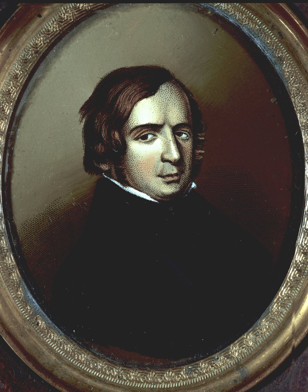 Risorgimento：“政治家的肖像，意大利哲学家文森佐·焦贝尔蒂（Vincenzo Gioberti，1801-1852）”。 匿名象牙的缩影。 米兰复兴博物馆 作者 未知艺术家