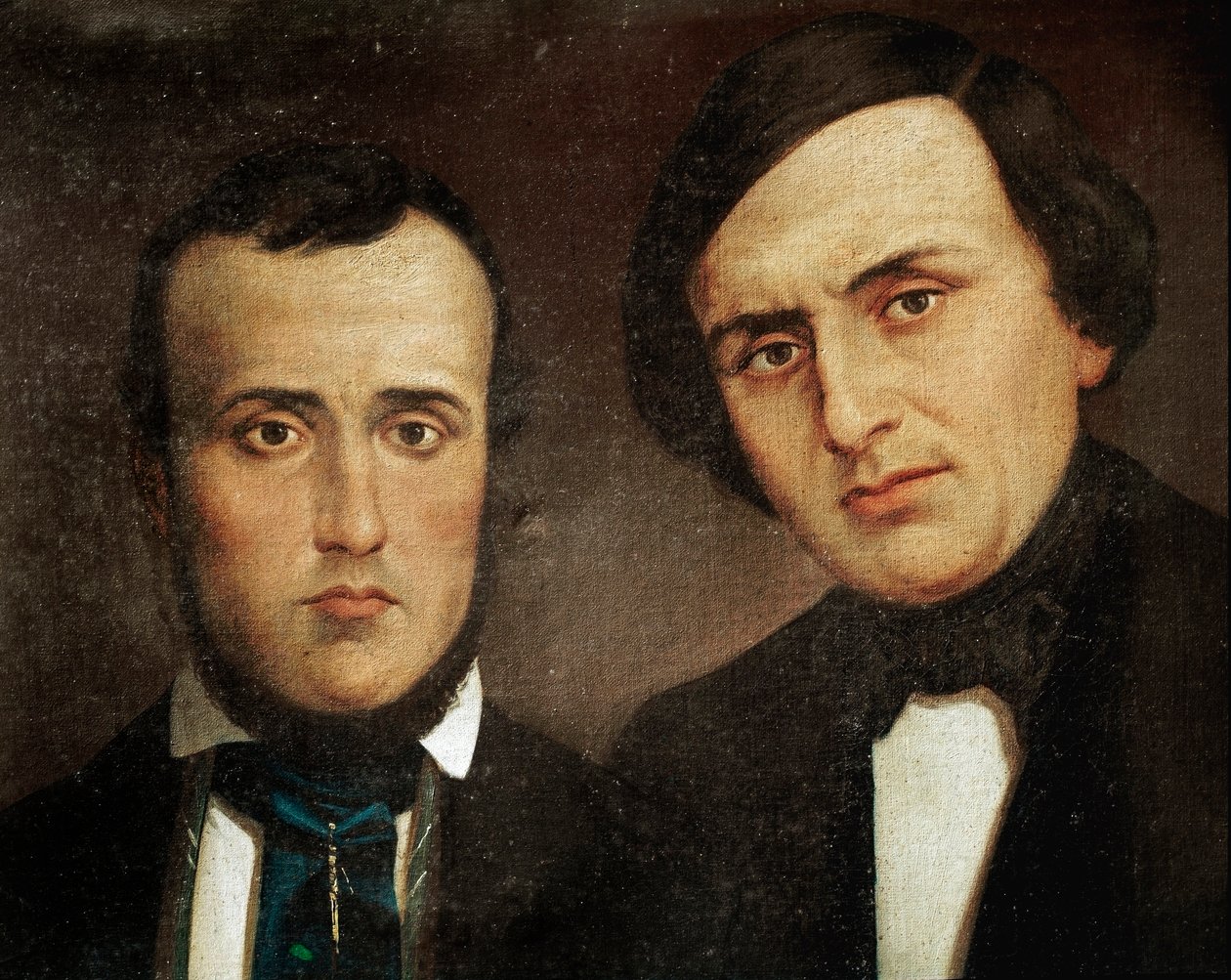 Risorgimento：Attilio Bandiera (1810-1844) 和 Emilio Bandiera (1819-1844) 兄弟的肖像。 无名画。 19世纪罗马，复兴历史学院 作者 未知艺术家