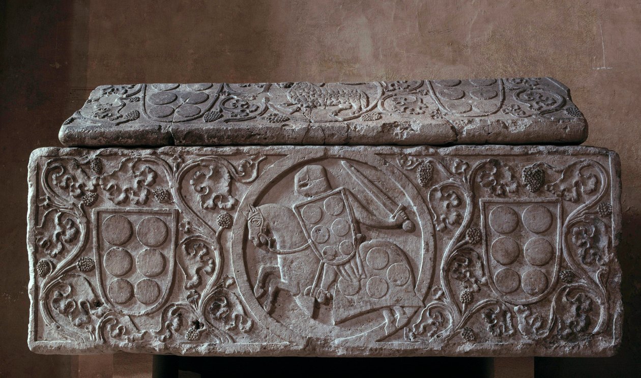Sarcophagus of the knight of the palace family (probably Hugh of the palace) 1292. Toulouse, Church of Jacobins 作者 未知艺术家