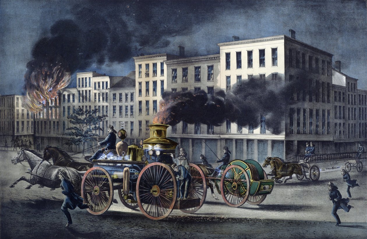 Scene of daily life of American firefighters 作者 未知艺术家