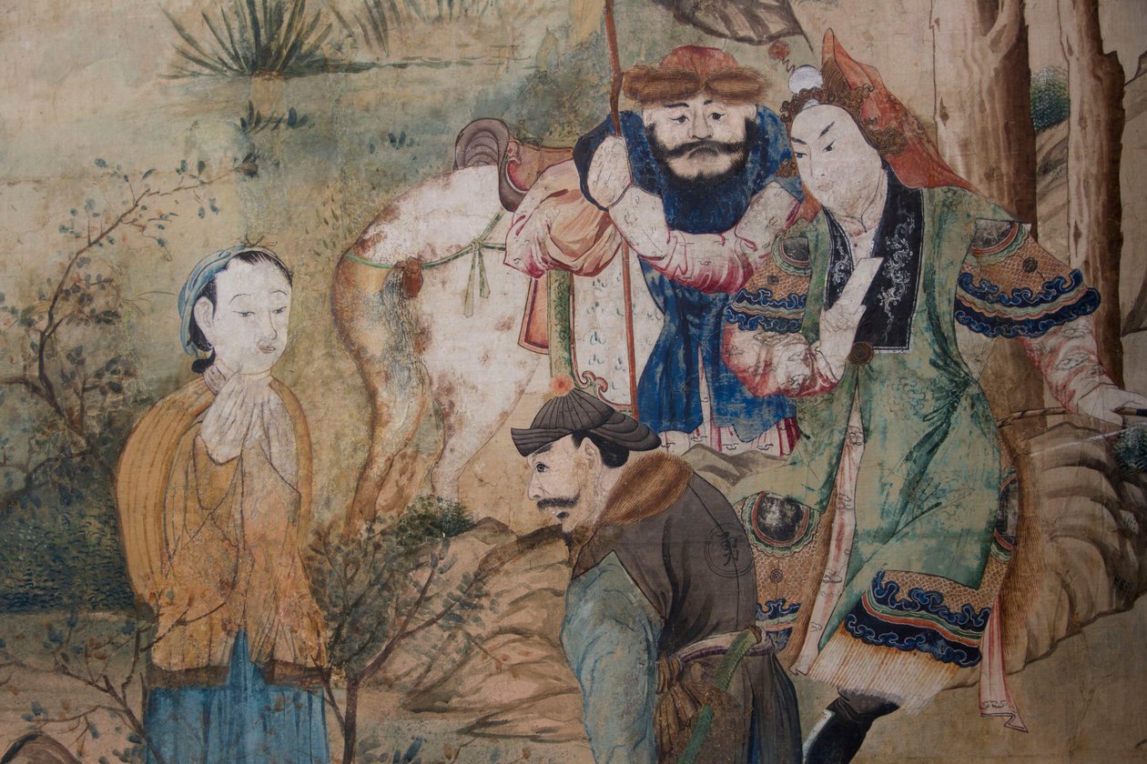中国日常生活场景，中国墙纸细节，中国橱柜，狩猎住宅，Filippo Juvarra（1678-1736），意大利皮埃蒙特斯图皮尼吉 作者 未知艺术家