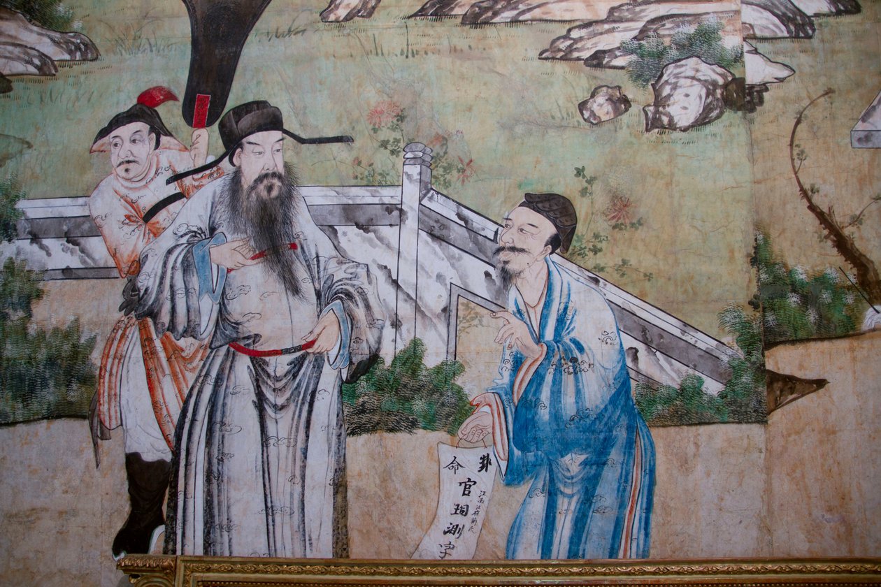 中国日常生活场景，中国墙纸细节，中国橱柜，狩猎住宅，Filippo Juvarra（1678-1736），意大利皮埃蒙特斯图皮尼吉 作者 未知艺术家