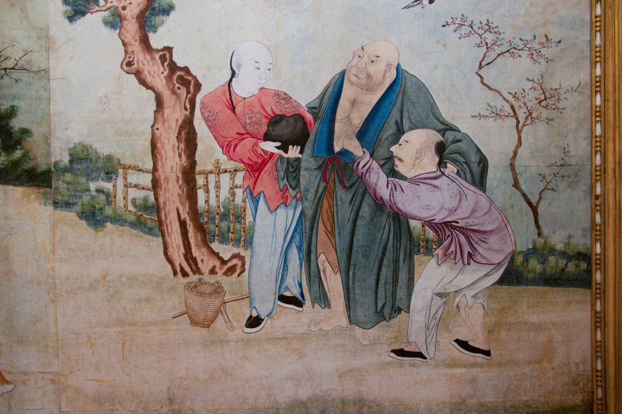 中国日常生活场景，中国墙纸细节，中国橱柜，狩猎住宅，Filippo Juvarra（1678-1736），意大利皮埃蒙特斯图皮尼吉 作者 未知艺术家