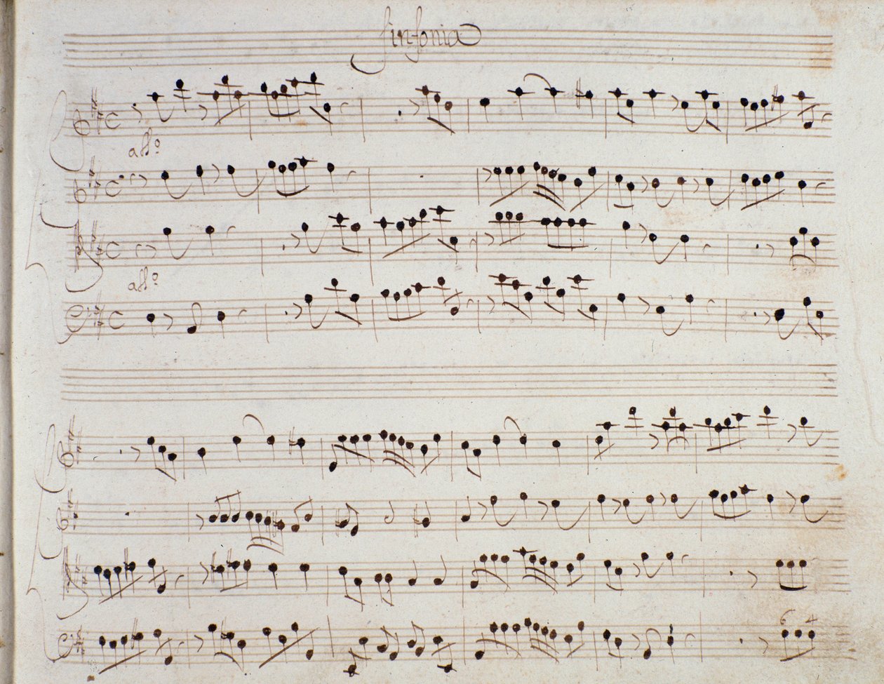 Giuseppe Aldrovandini的歌剧Mithridate（1706）的乐谱页面 作者 未知艺术家