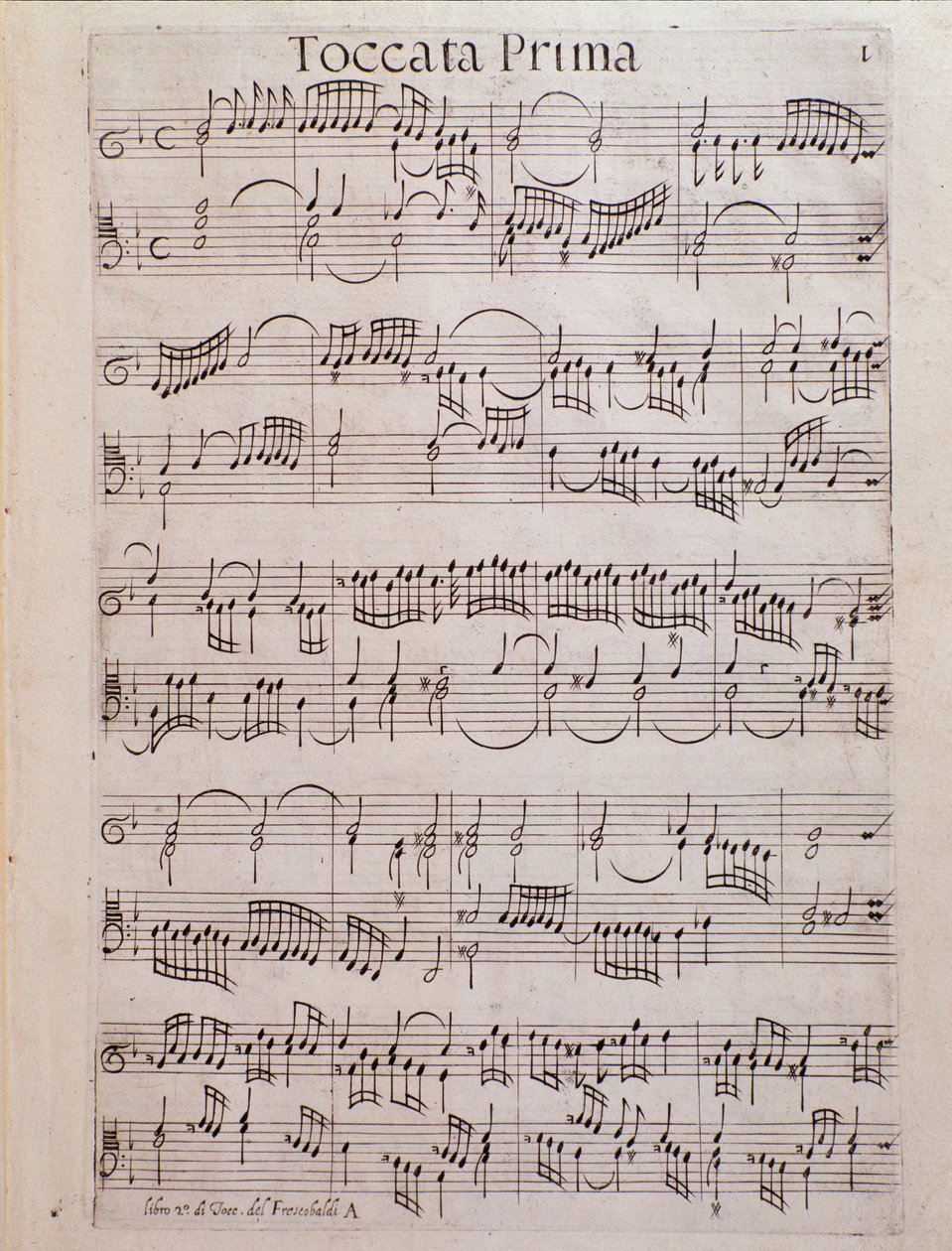 Sheet music page of Second book of toccate by Girolamo Frescobaldi 作者 未知艺术家