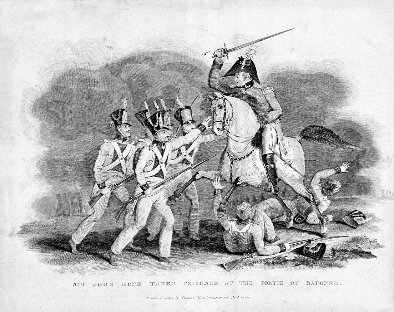 Sir John Hope taken prisoner at the sortie of Bayonne 作者 未知艺术家