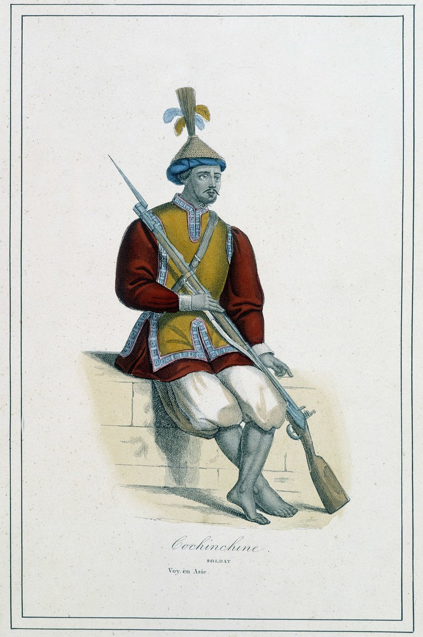 Soldier of Cochinchinean armor - in “The different peoples of the earth”” by Abbot Paul Jonhanneaud, Librairie des Bons livres 作者 未知艺术家