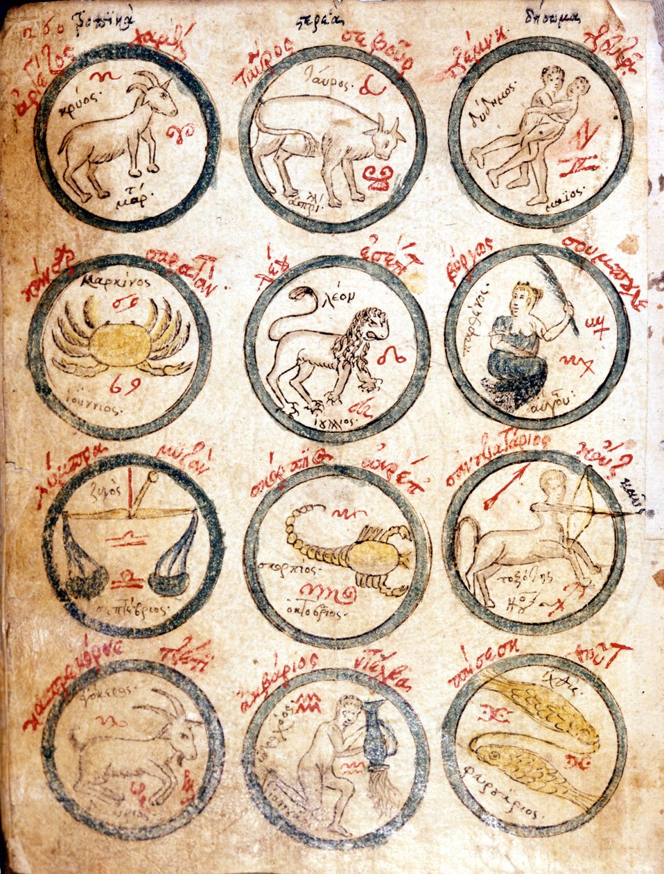 12 黄道星座 - “Astrologicae frames and cabalisticae”，“15 世纪初。 作者 未知艺术家