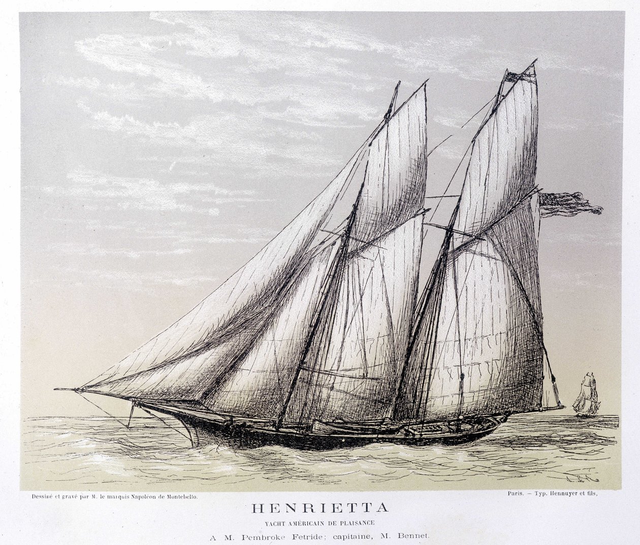 The American Yacht Henrietta - in “” The Centaur”” 作者 未知艺术家
