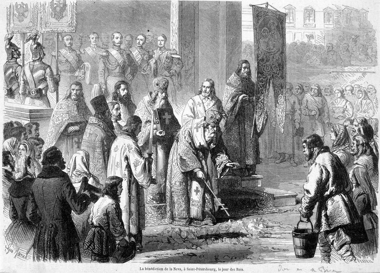 The Blessing of the Neva, Russia, on the Day of the Kings. 作者 未知艺术家