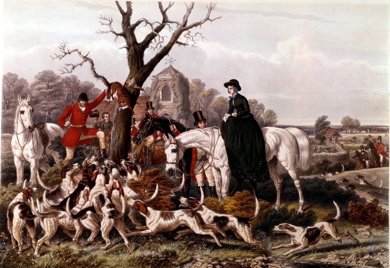 约翰·弗雷德里克·赫林 (John Frederick Herring) 的猎狐版画 (1795-1865) 作者 未知艺术家