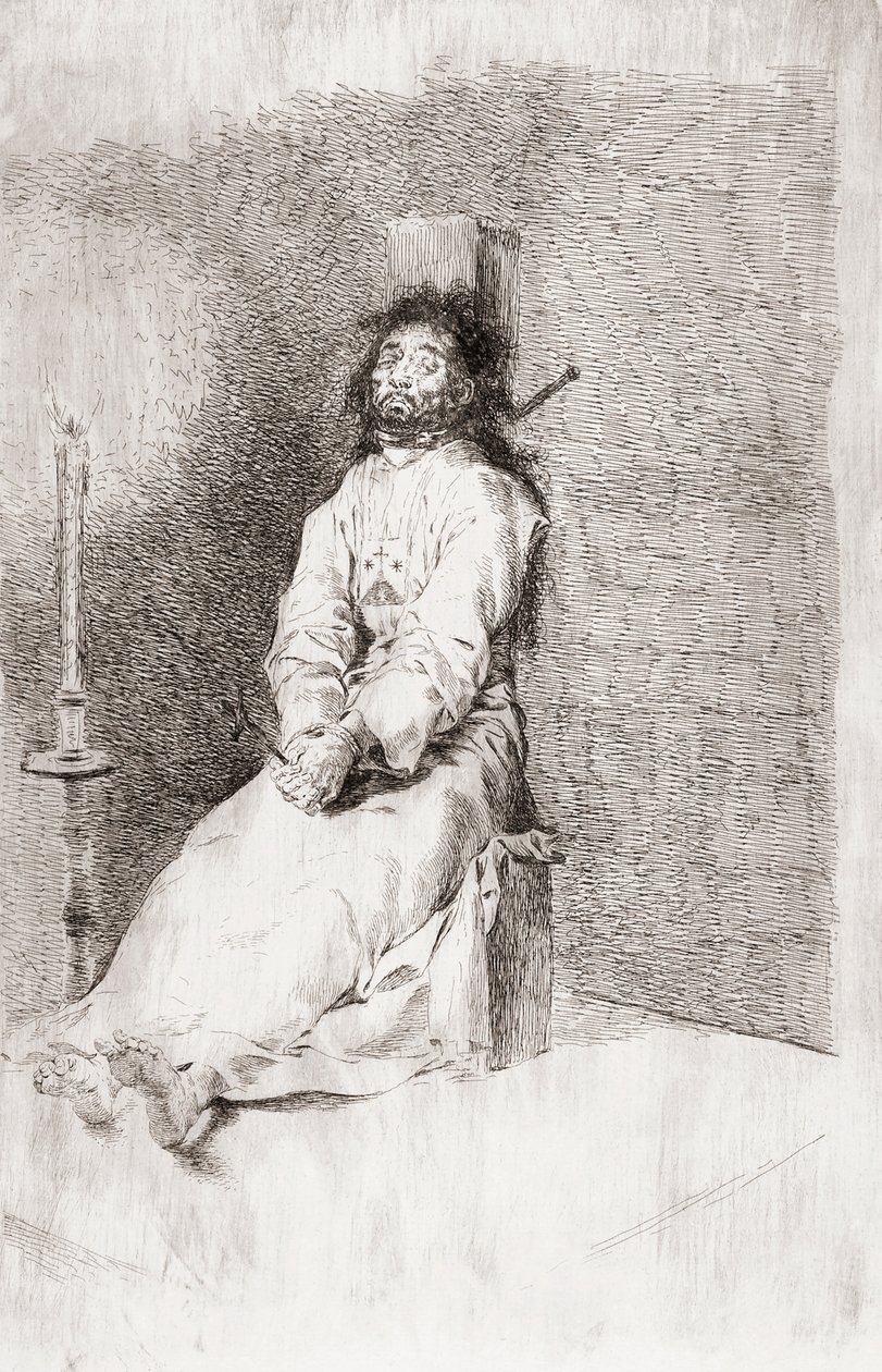 The Garrotted Man，约 1780 年（蚀刻版） 作者 未知艺术家