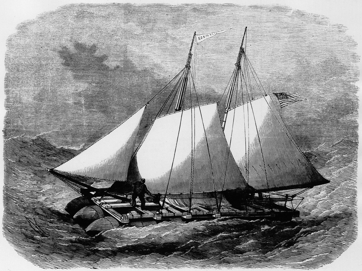 “Nonpareil”：美国救生艇，由橡胶制成，横渡大西洋，它是在火星领域展出的模型 - 在“”grand Album de l
