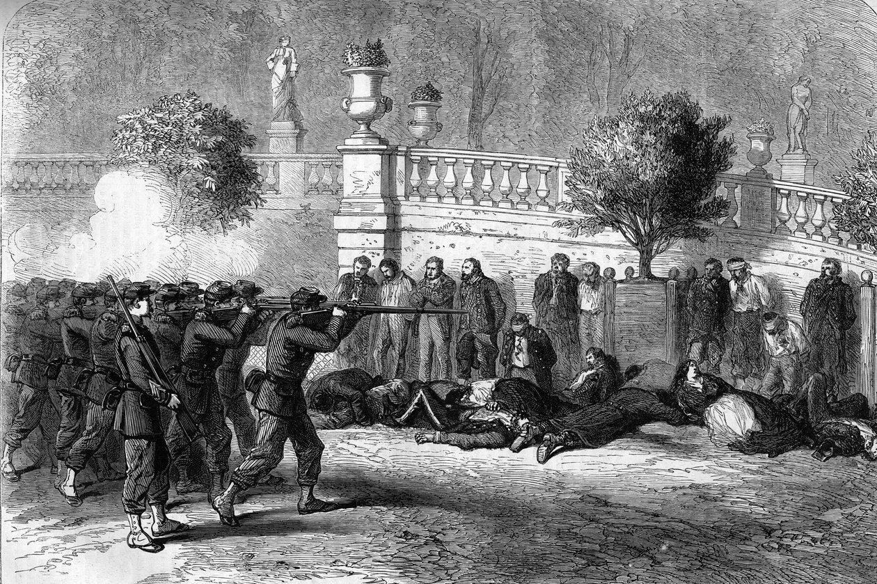 The Paris Commune in 1871. Execution of federes (communards) at the Luxembourg Garden during the bloody week from 22 to 28 May 1871. The sixth arrondissement was one of the first to be occupied by the common army. Among the federe prisoners, some were sent 作者 未知艺术家