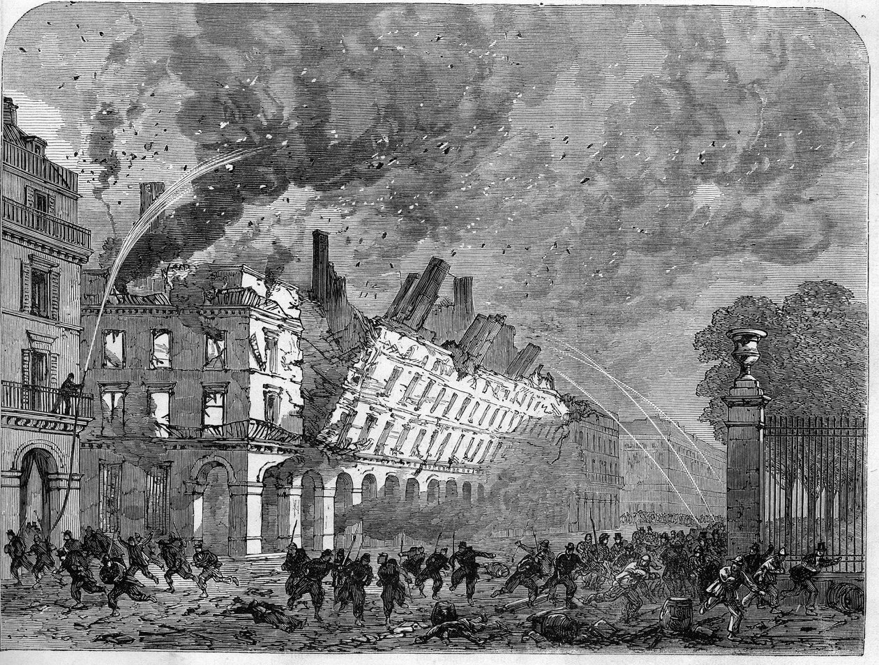 The Paris Commune in 1871. Fire of the Ministry of Finance caused by the federes (communards) during the bloody week (May 22-28 作者 未知艺术家