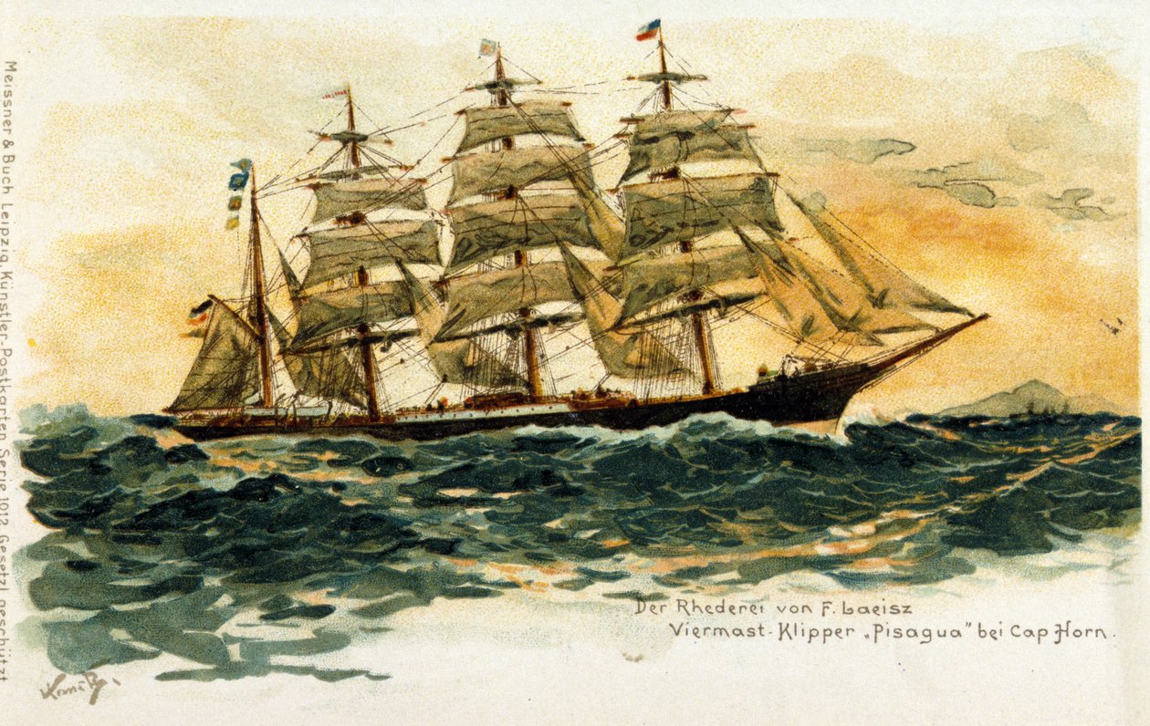 合恩角的 Pisagua 剪辑。 19 世纪的插图 作者 未知艺术家