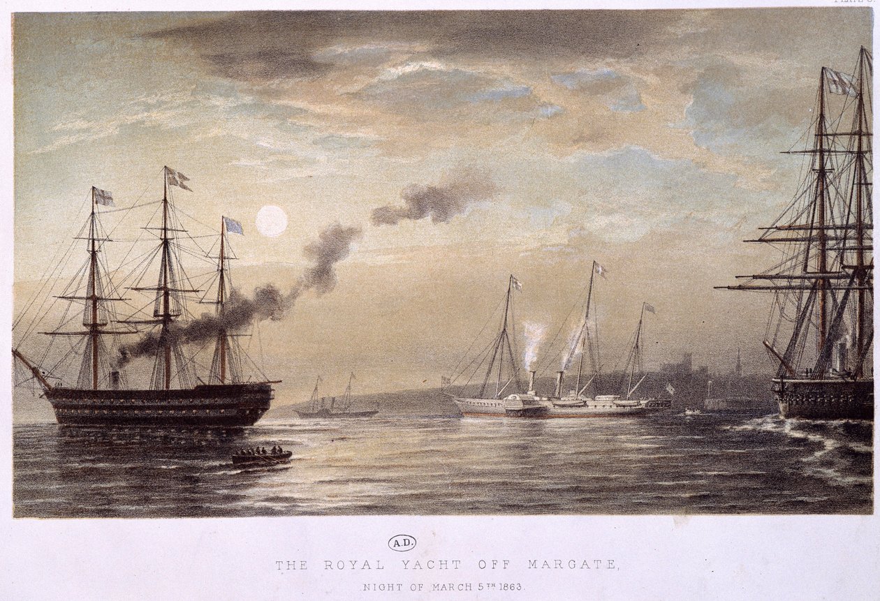 马盖特皇家游艇：英格兰皇家游艇，1863 年 3 月的一个晚上。 作者 未知艺术家