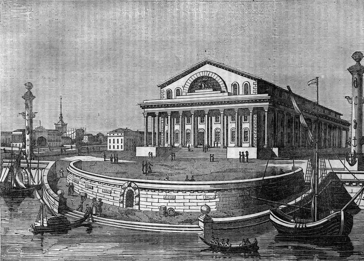 1836年俄罗斯的圣彼得堡（St. Petersburg）证券交易所。 作者 未知艺术家