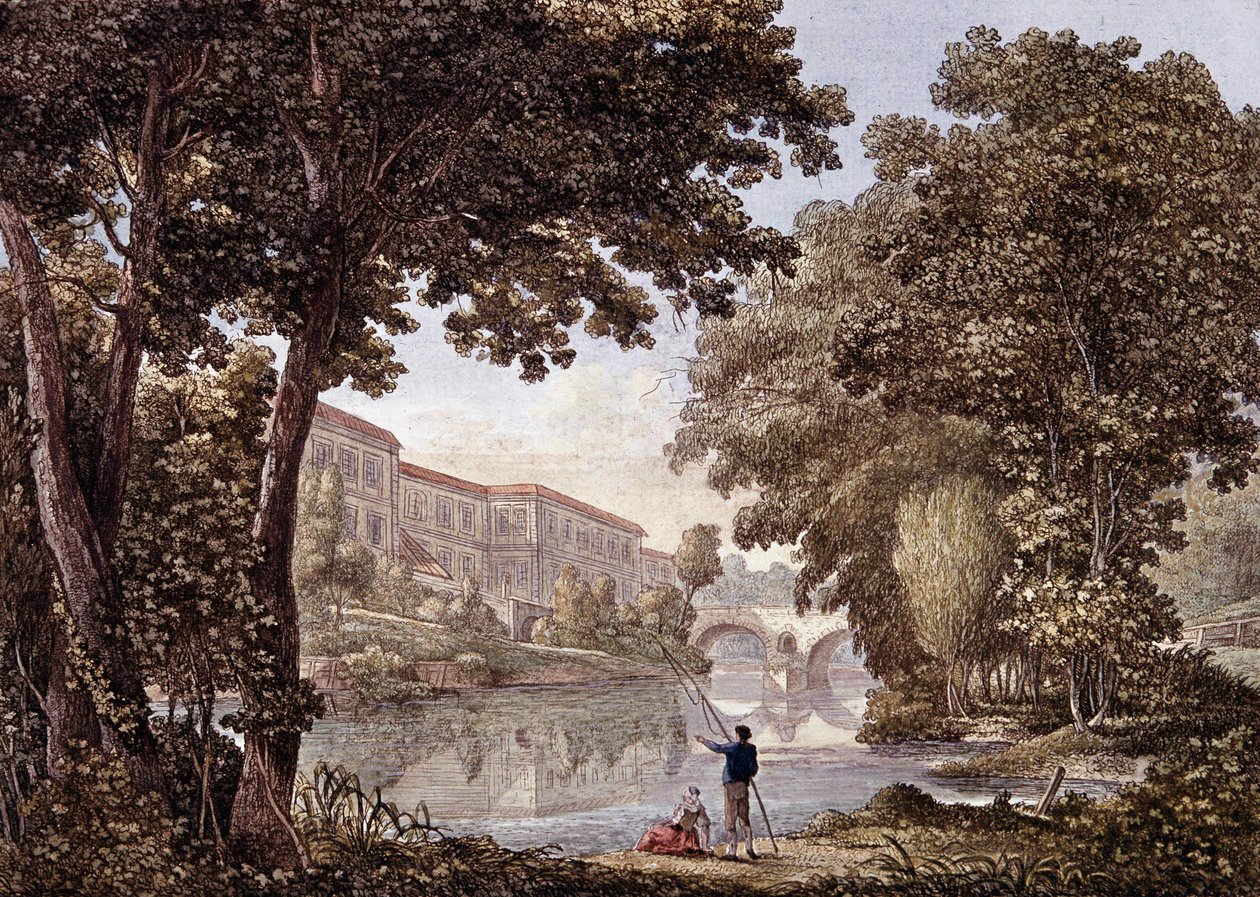 德国魏玛的斯特恩桥。1793年的版画 作者 未知艺术家