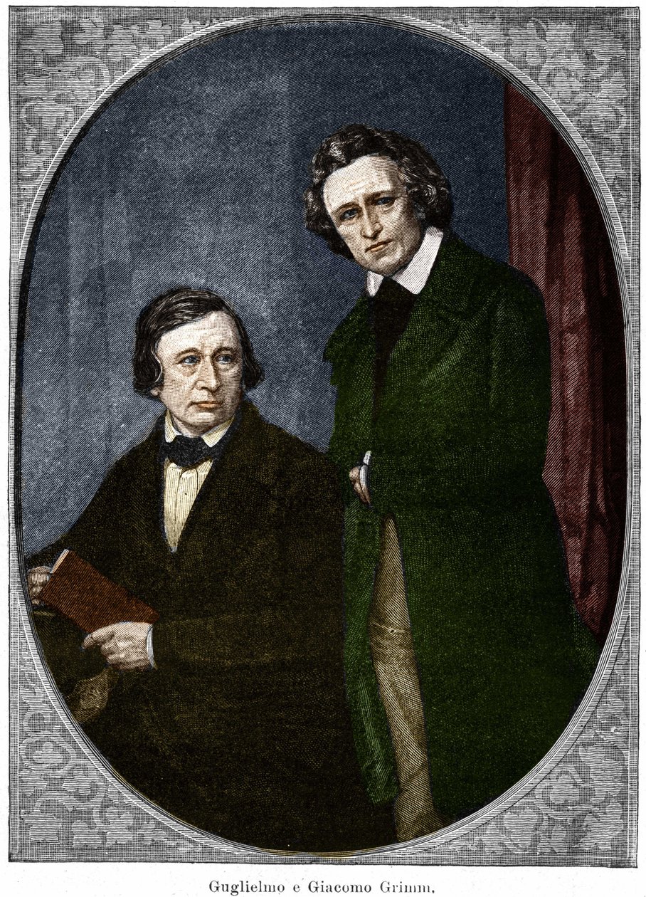 The brothers Jakob (1785-1863) and Wilhelm (1786-1859) Grimm, German writers. 作者 未知艺术家