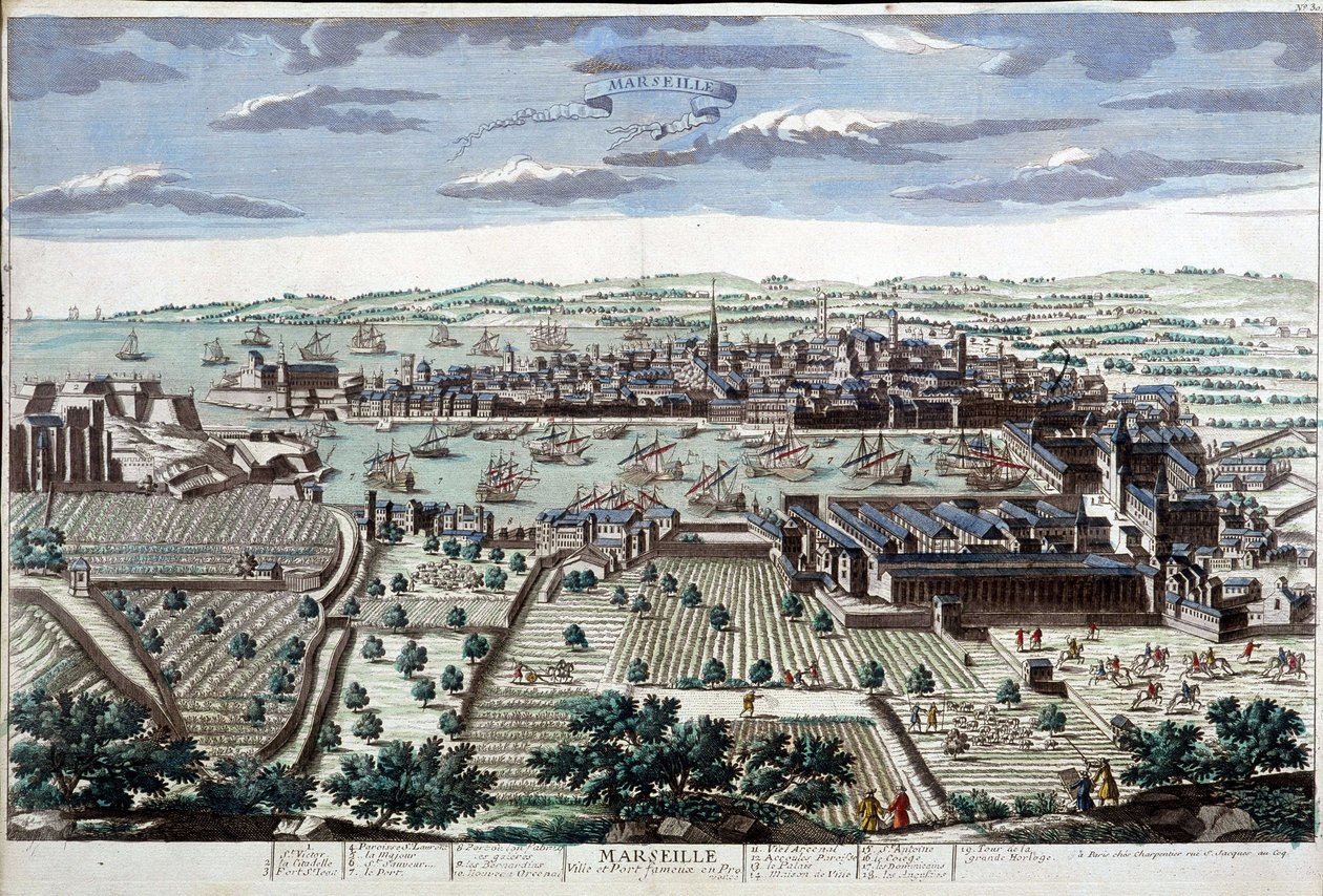 The city and port of Marseille in the 18th century - B.N. 作者 未知艺术家