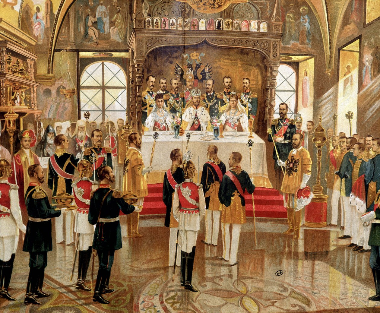 Ysar Nicholas II (1868-1918) 在俄罗斯莫斯科的加冕典礼 作者 未知艺术家