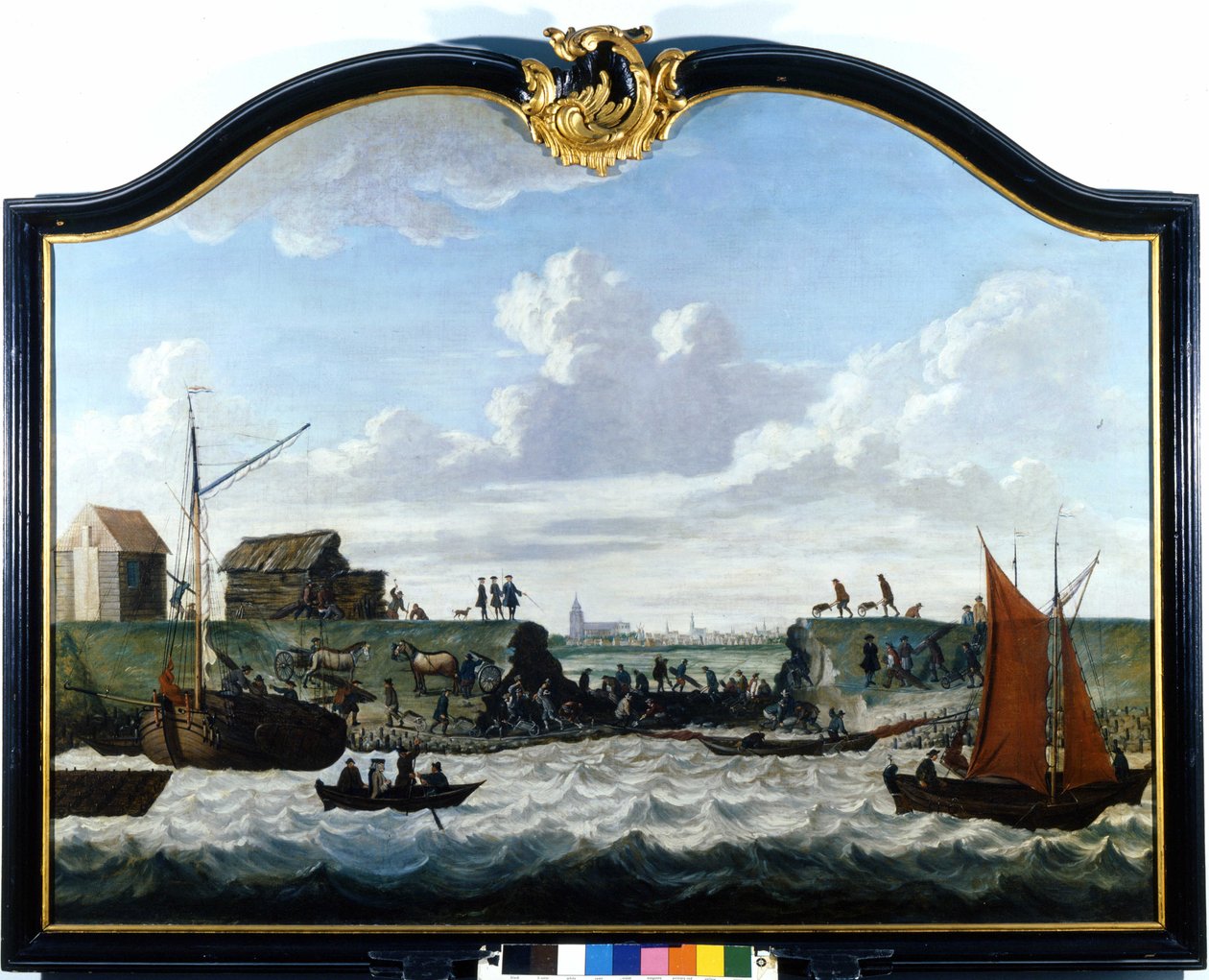 The dam of Zierikzee. Anonymous painting of the 18th century. Zierikzee Wastenday Siloten, Duiveland 作者 未知艺术家