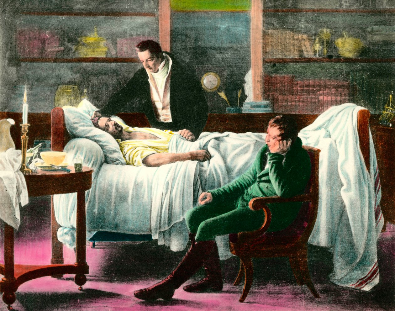 The death of Francois Xavier Bichat (1771-1802), French physician. Illustration of the 19th century. Private collection 作者 未知艺术家