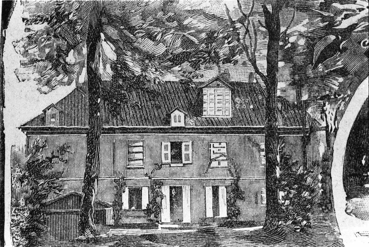 乔治·桑 (Aurore Dupin, Baronne Dudevant) (1804-1876) 的房子在诺汉特维克 (Nohant Vic) (36)。 作者 未知艺术家