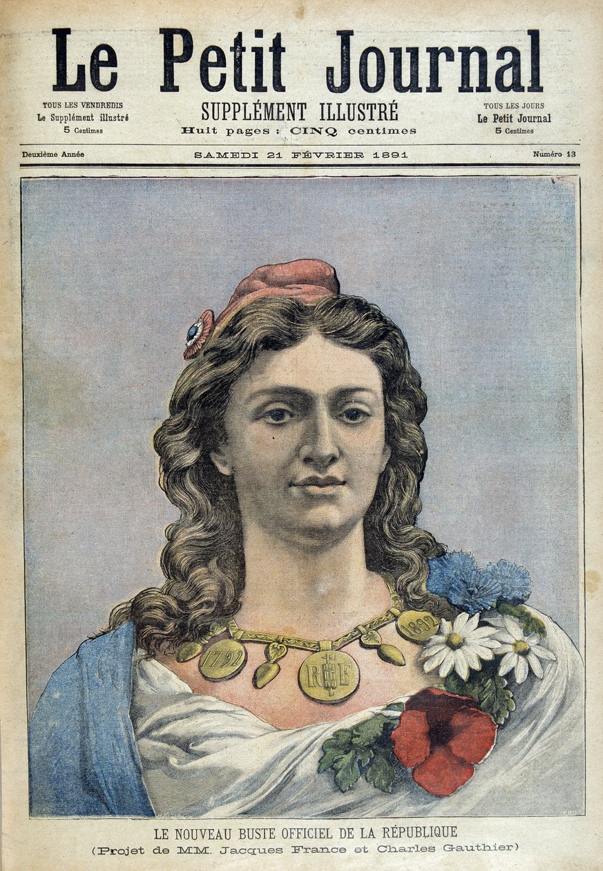 The new official bust of the Republic (Marianne) - in “” Le Petite Journal”” of 21/02/1891 作者 未知艺术家
