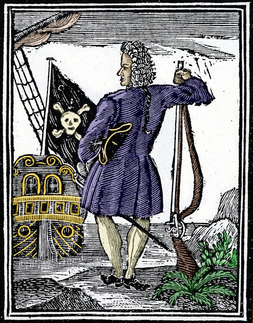 海盗“绅士”Stede Bonnet（1688-1718）。 作者 未知艺术家