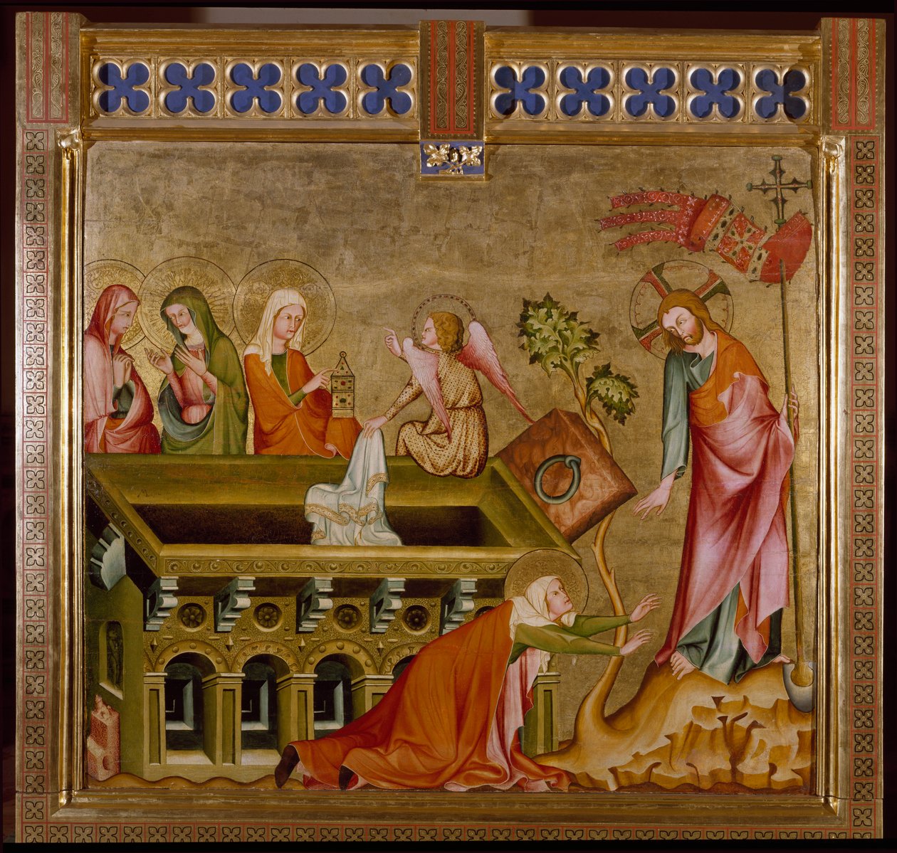 墓穴中的三个女人和 "Noli me tangere"（绘画，约1330年）。 作者 未知艺术家