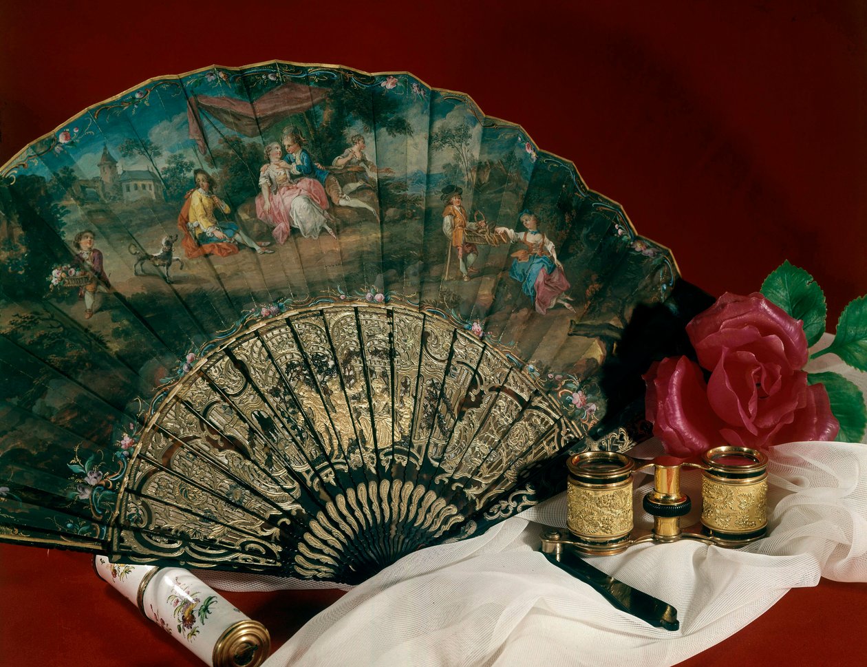 Theatre accessories: fan and binoculars. 18th century. Paris, decorative arts 作者 未知艺术家