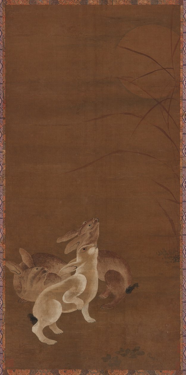 三兔望月 作者 未知艺术家