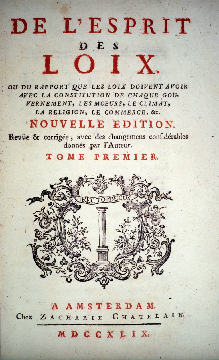 Charles Louis de Secondat、Baron de La Brede 和 de Montesquieu（1689-1755）的“L