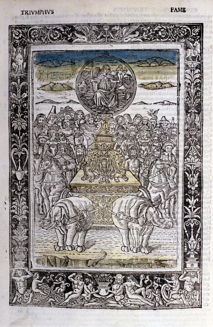 弗朗切斯科佩特拉卡 (Petrarca) 成名的胜利。 微型标准差。 圣经。 Trivulziana，米兰。 作者 未知艺术家