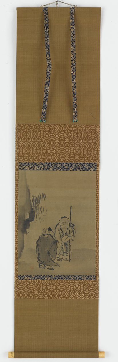 两位中国圣人在悬岩附近 作者 未知艺术家