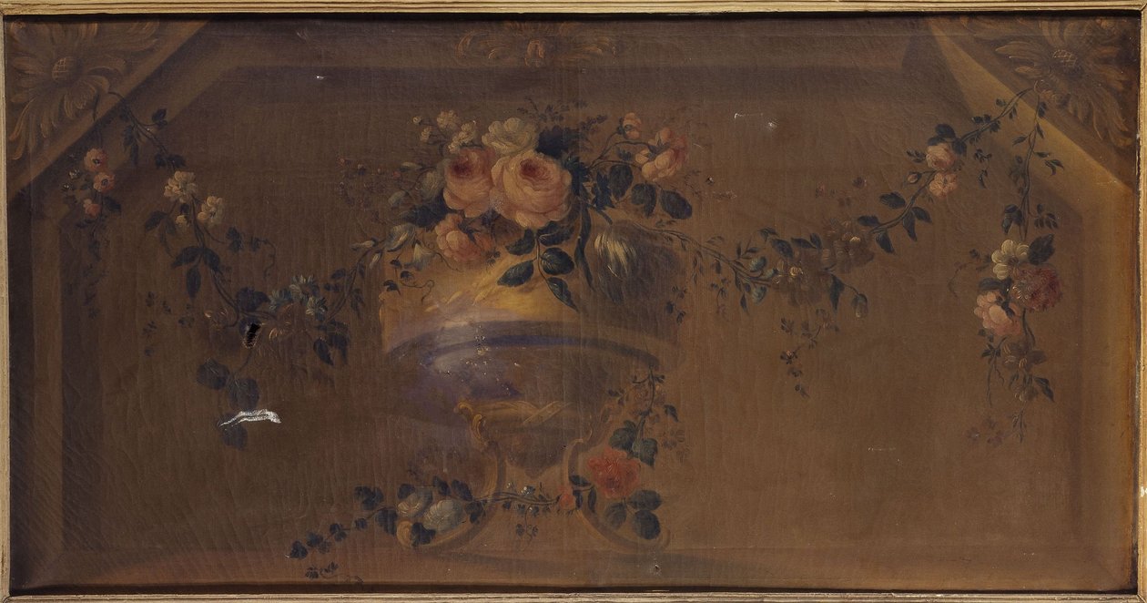 壁龛中的花瓶。1769 年至 1789 年（布面油画） 作者 未知艺术家