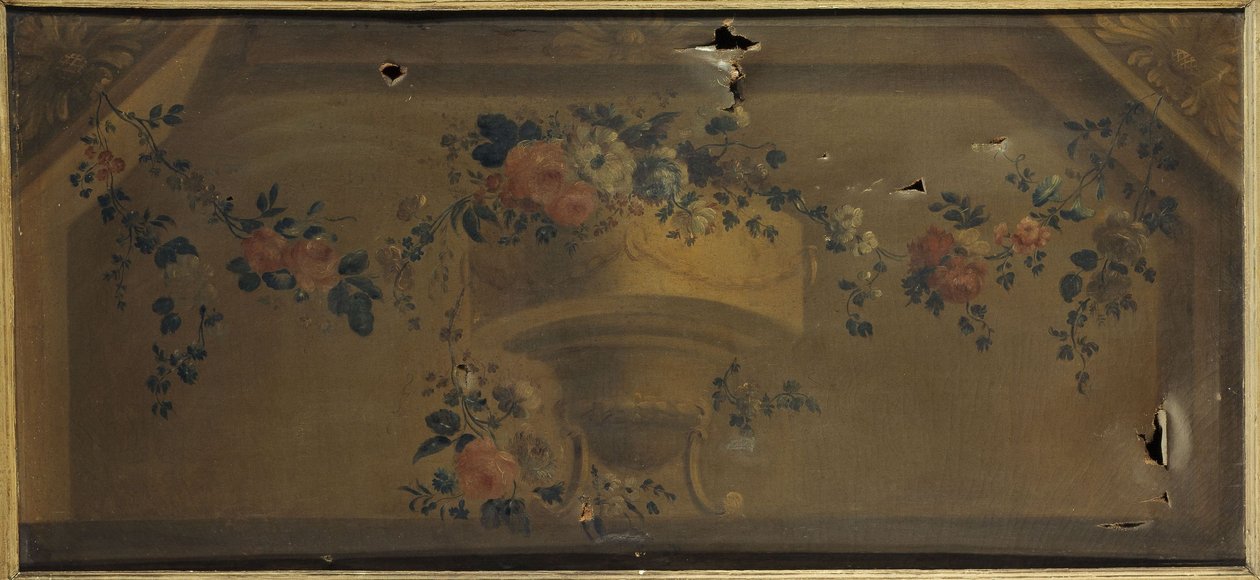 壁龛中的花瓶。1769 年至 1789 年（布面油画） 作者 未知艺术家