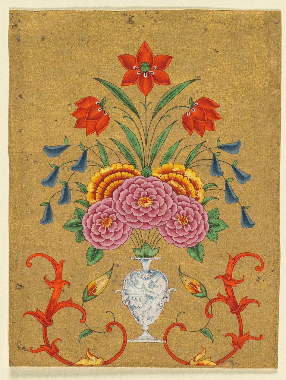 插花和卷轴花瓶 作者 未知艺术家