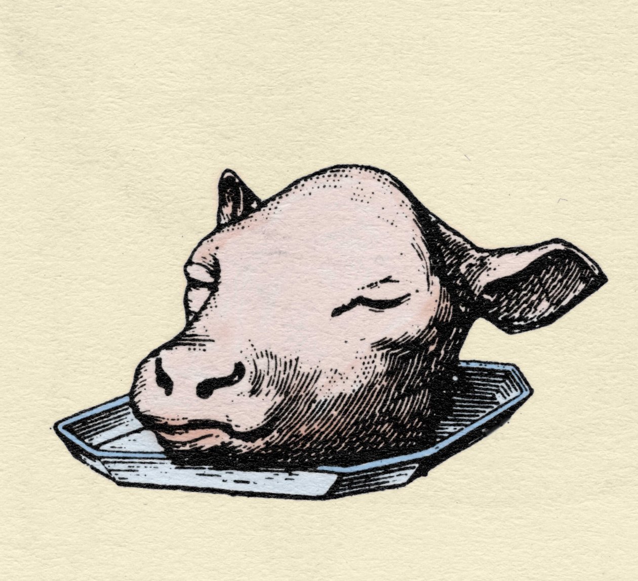 小牛肉头，雕刻 19 世纪后期。 作者 未知艺术家
