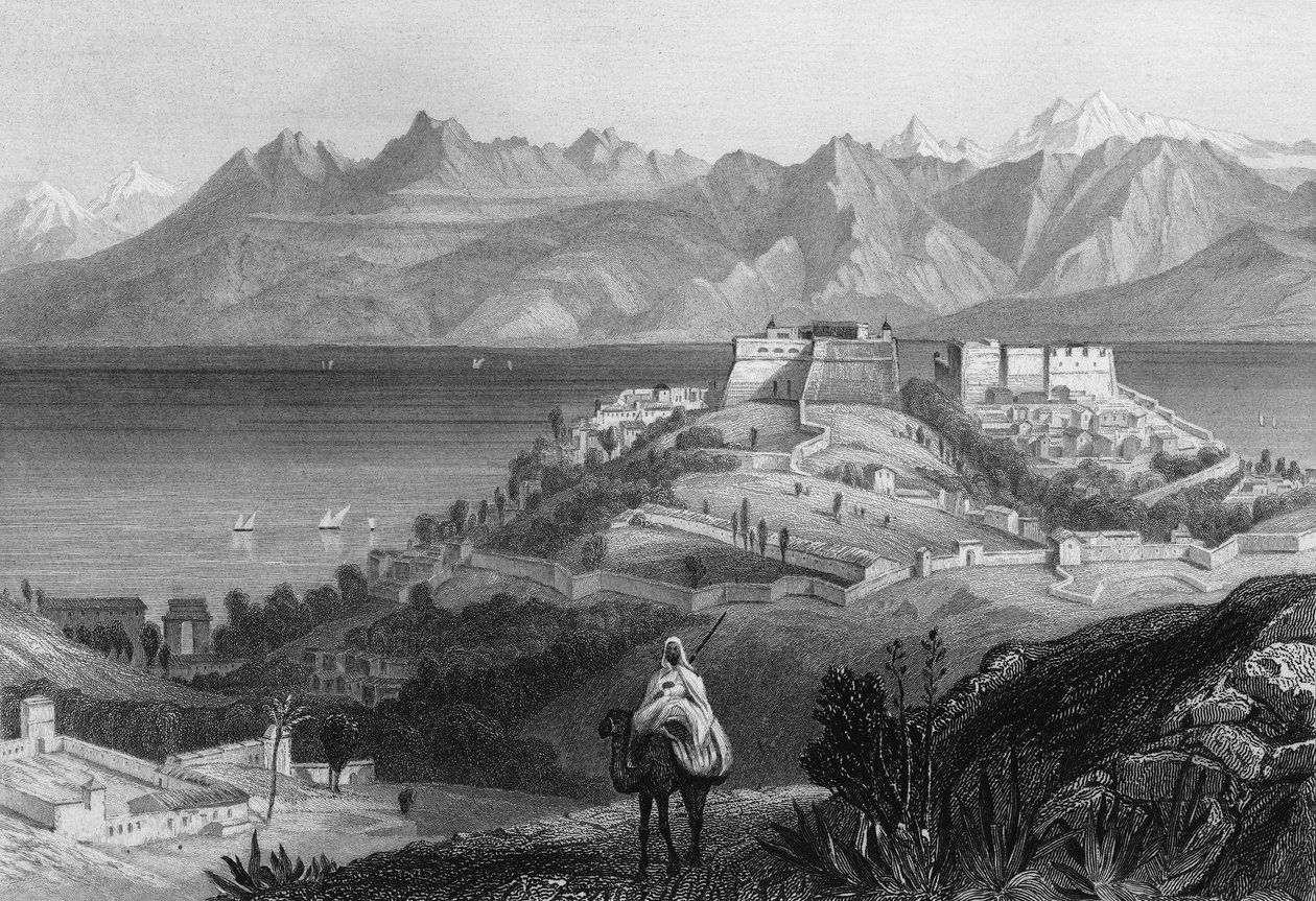 19世纪的阿特拉斯的坎德和柴纳，1833年被法国军队占领的城市，载于Leon Galibert的《L