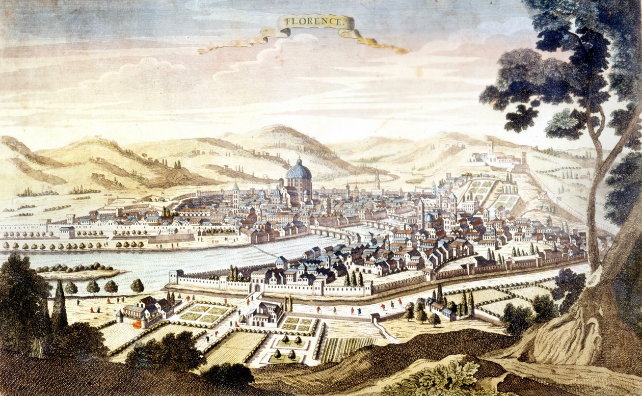 View of Florence in the 18th century 作者 未知艺术家