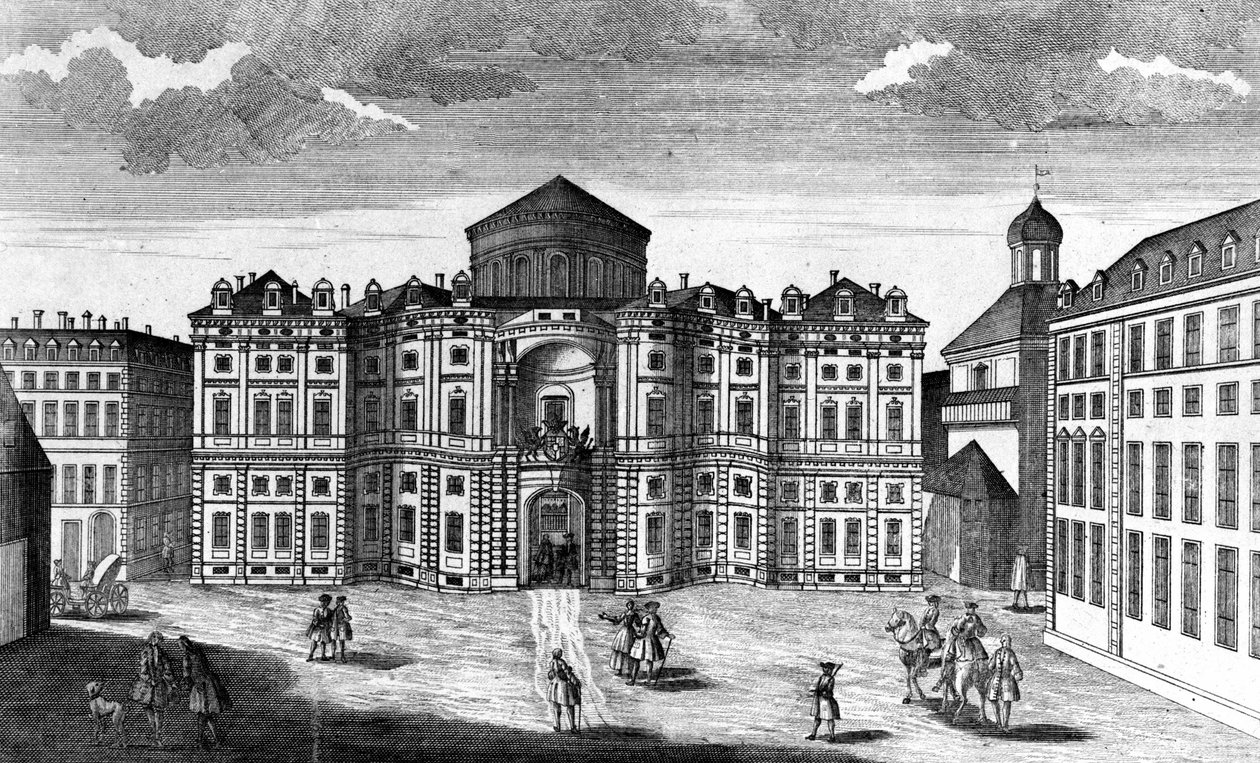 都灵卡里尼昂宫 (Palazzo Carignan) 的视图 作者 未知艺术家