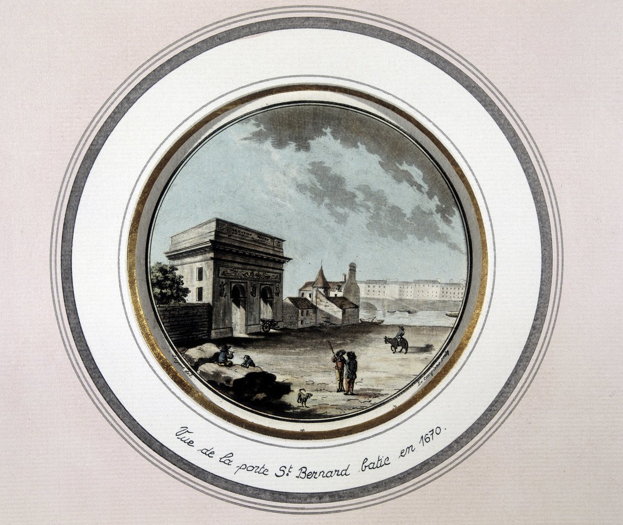 建于 1670 年的 St Bernard Porte 景观 - 雕刻 作者 未知艺术家