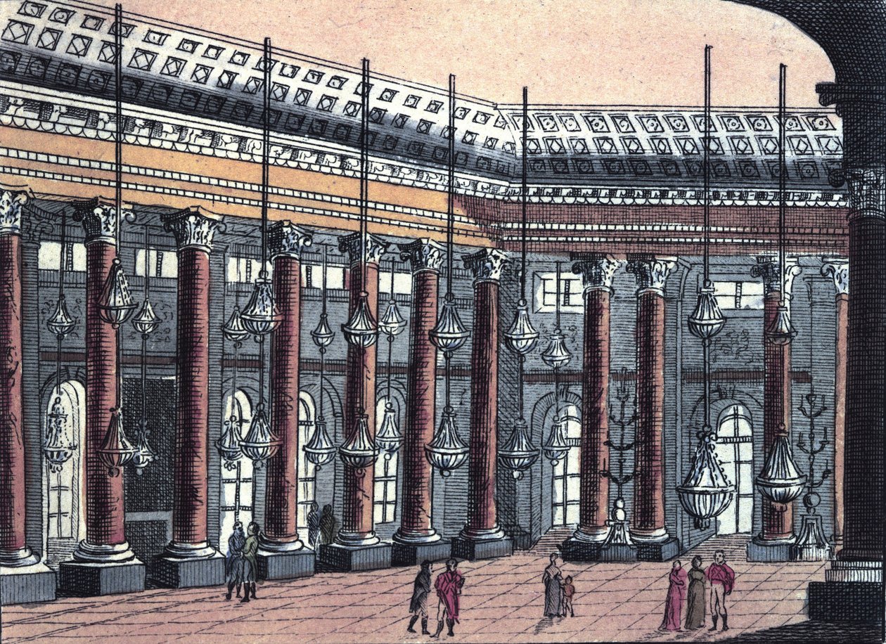 View of a ceremonial hall of Schonbrunn Castle, former residence of the Austrian Imperial Family, engraving from 1820 作者 未知艺术家