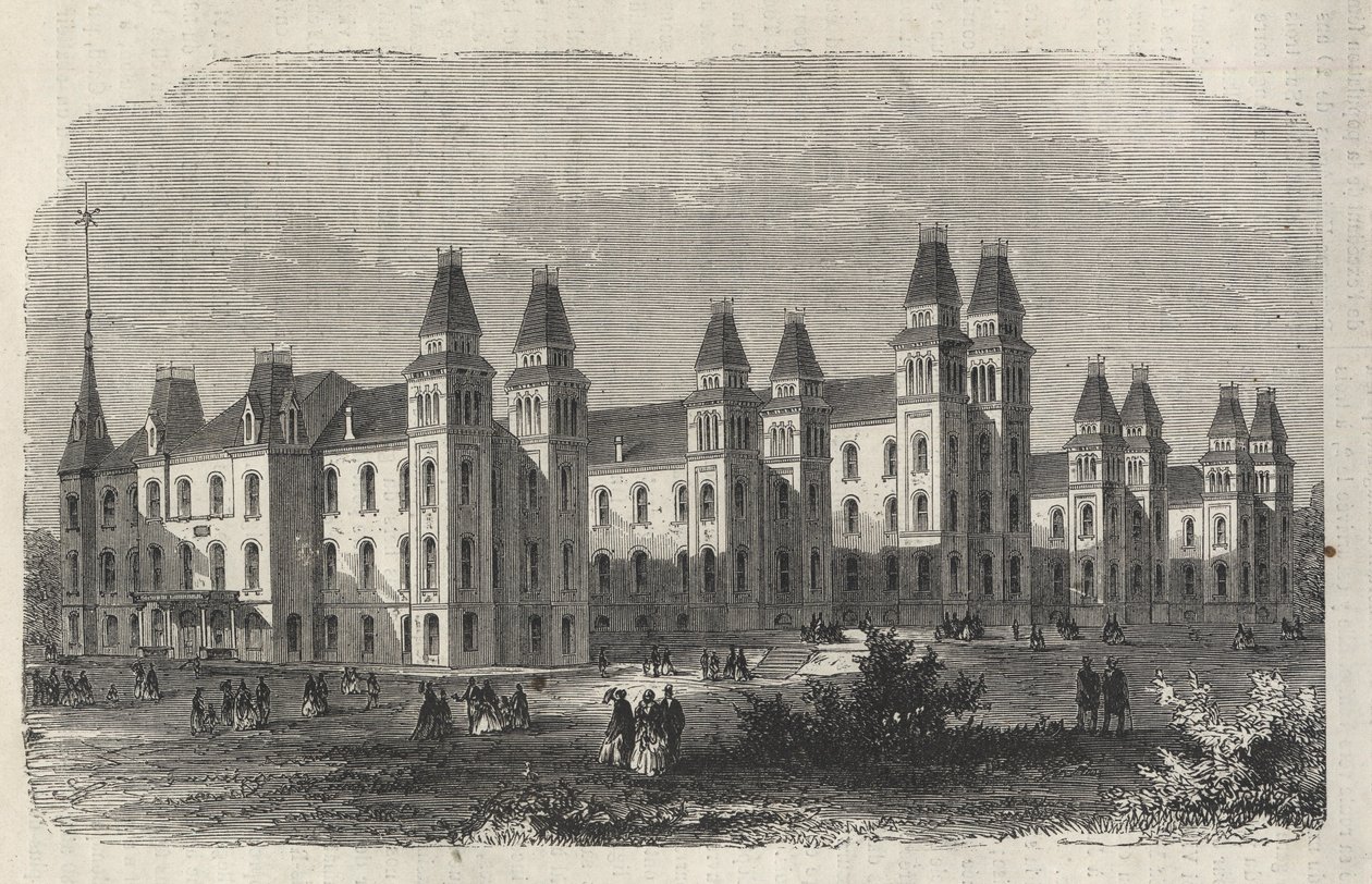 沃德岛移民医院--纽约州--移民委员会的建立--1869年《图解世界》中的版画 作者 未知艺术家